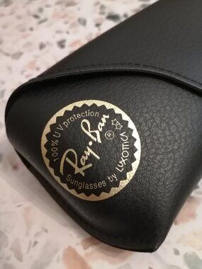 Black Pebbled Leather Ray-Ban Eyewear Case, Like New